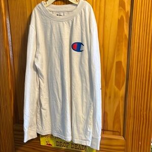 Boys Champion White Long Sleeve Shirt Size M